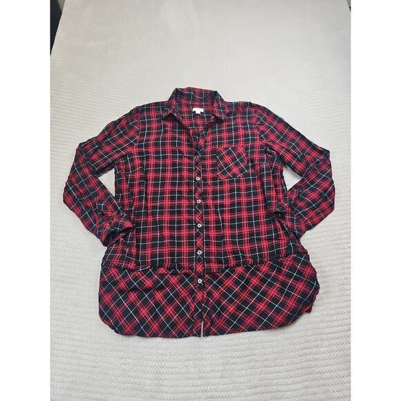 J. Jill Tops - J Jill Shirt Womens Large Plaid Button Up Red & Black